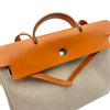 エルメス HERMES エールバッグMM □C刻印 ベージュ/ゴールド シルバー金具 トワル レザー ユニセックス ハンドバッグ ショルダーバッグ