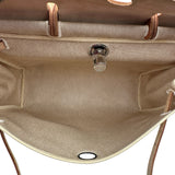 エルメス HERMES エールバッグMM □C刻印 ベージュ/ゴールド シルバー金具 トワル レザー ユニセックス ハンドバッグ ショルダーバッグ