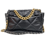シャネル CHANEL CHANEL19　ラージバッグ AS1161 ブラック×ゴールド金具 シャイニーラムスキン レディース ショルダーバッグ