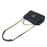 シャネル CHANEL CHANEL19　ラージバッグ AS1161 ブラック×ゴールド金具 シャイニーラムスキン レディース ショルダーバッグ