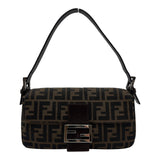 フェンディ FENDI マンマバケット ブラウン ナイロンジャガード レディース ショルダーバッグ