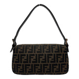 フェンディ FENDI マンマバケット ブラウン ナイロンジャガード レディース ショルダーバッグ