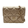 シャネル CHANEL マトラッセ コンパクトチェーンウォレット AP0238 31番台 ゴールド ラムスキン レディース ショルダーバッグ
