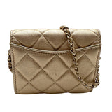 シャネル CHANEL マトラッセ コンパクトチェーンウォレット AP0238 31番台 ゴールド ラムスキン レディース ショルダーバッグ
