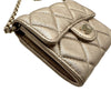 シャネル CHANEL マトラッセ コンパクトチェーンウォレット AP0238 31番台 ゴールド ラムスキン レディース ショルダーバッグ