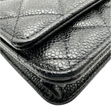 シャネル CHANEL マトラッセ チェーンウォレット AP0250 ブラック ゴールド金具 キャビアスキン レディース ショルダーバッグ