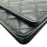 シャネル CHANEL マトラッセ チェーンウォレット AP0250 ブラック ゴールド金具 キャビアスキン レディース ショルダーバッグ