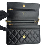 シャネル CHANEL マトラッセ チェーンウォレット AP0250 ブラック ゴールド金具 キャビアスキン レディース ショルダーバッグ