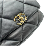 シャネル CHANEL CHANEL19 バッグ AS1160 31番台 ブラック ゴールド/シルバー金具 シャイニーラムスキン レディース ショルダーバッグ
