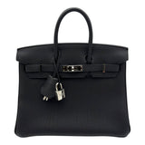 エルメス HERMES バーキン25 W刻 ブラック シルバー金具 トゴ レディース ハンドバッグ