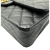 シャネル CHANEL マトラッセ25 A01112 20番台 ブラック ゴールド金具 キャビアスキン レディース ショルダーバッグ