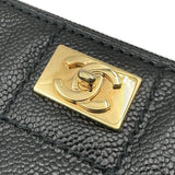 シャネル CHANEL チョコバー トートバッグ 7番台 ブラック ゴールド金具 キャビアスキン レディース