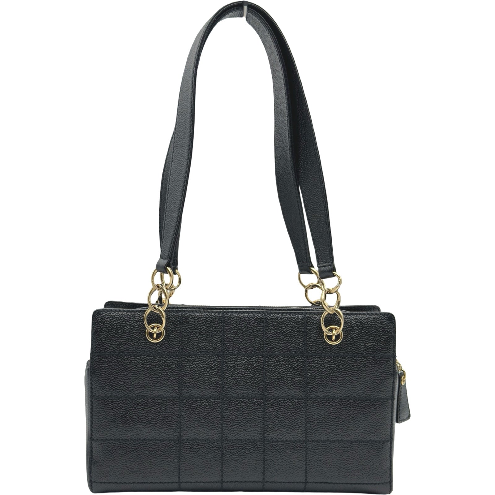 シャネル　CHANEL　チョコバー　ケース シャネル CHANEL チョコバー トートバッグ 7番台 ブラック ゴールド