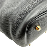 エルメス HERMES ピコタンロックMM G刻 ブラック ゴールド金具 トリヨン レディース ハンドバッグ
