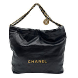シャネル CHANEL CHANEL22 スモールバッグ AS3260 ブラック ゴールド金具 シャイニーカーフスキン レディース ハンドバッグ
