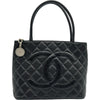 シャネル CHANEL 復刻トート A01804 6番台 ブラック シルバー金具 キャビアスキン レディース ハンドバッグ