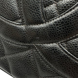 シャネル CHANEL 復刻トート A01804 6番台 ブラック シルバー金具 キャビアスキン レディース ハンドバッグ
