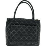 シャネル CHANEL 復刻トート A01804 6番台 ブラック シルバー金具 キャビアスキン レディース ハンドバッグ