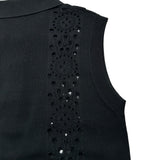 シャネル CHANEL ココマークボタン ノースリーブニットシャツ P63059 ブラック コットン レディース その他トップス