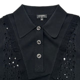 シャネル CHANEL ココマークボタン ノースリーブニットシャツ P63059 ブラック コットン レディース その他トップス