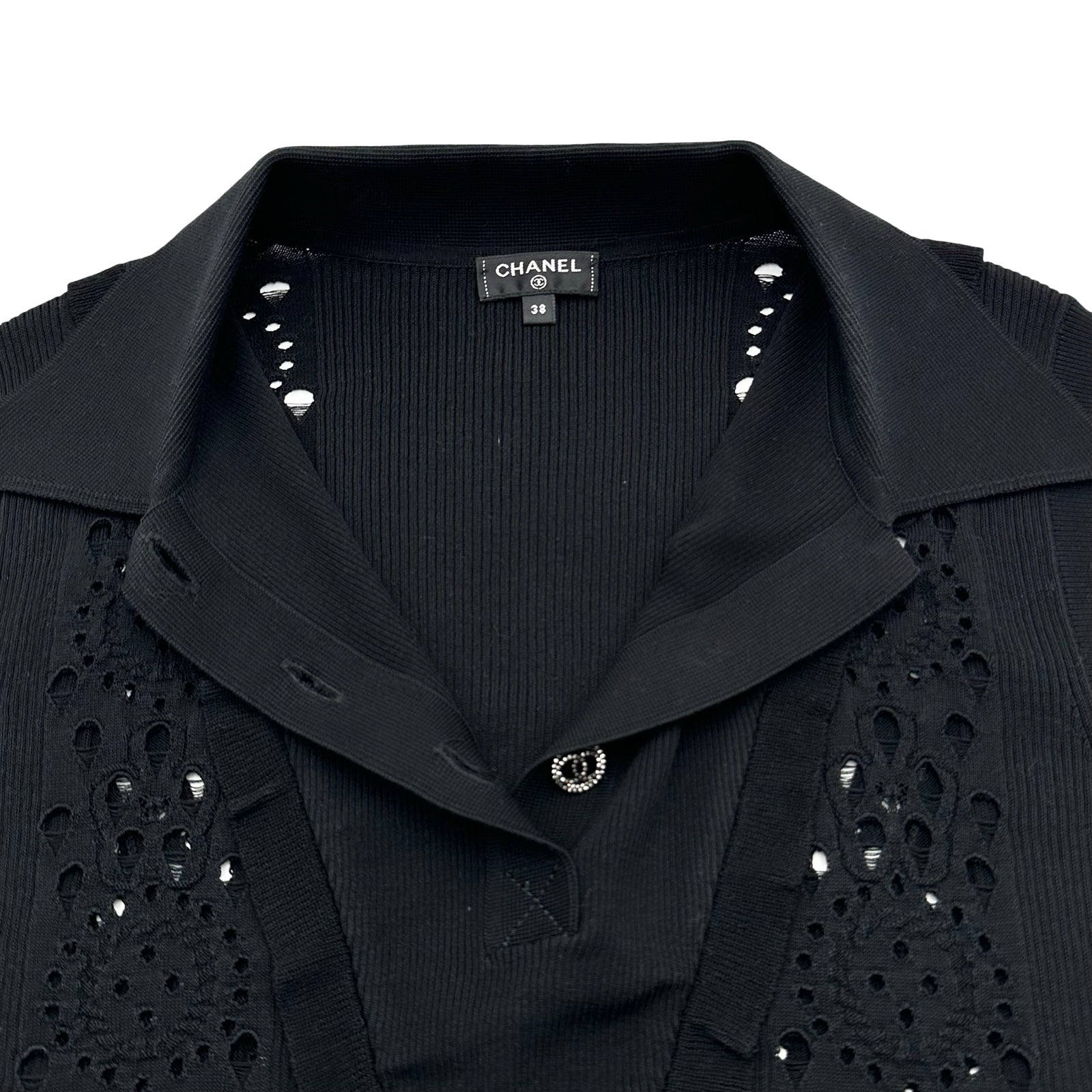 シャネル CHANEL ココマークボタン ノースリーブニットシャツ P63059