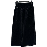 シャネル CHANEL 総レースクロップドワイドパンツ P53064 ブラック コットン レディース パンツ