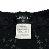 シャネル CHANEL 総レースクロップドワイドパンツ P53064 ブラック コットン レディース パンツ