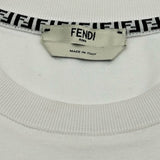 フェンディ FENDI ロゴメッシュ半袖Tシャツ FS7254 ホワイト コットン レディース 半袖Ｔシャツ