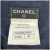 シャネル CHANEL ココマークワッペン半袖ニットワンピース P46568 ネイビー ウール レディース ワンピース