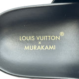 ルイ・ヴィトン LOUIS VUITTON ×村上隆 ボンディアラインチェリーサンダル MA0235 ブラック レザー レディース サンダル