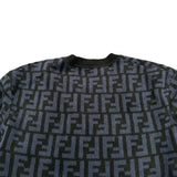 フェンディ FENDI FF総柄半袖ニットワンピース FZDA61 ネイビー レーヨン レディース ワンピース