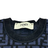 フェンディ FENDI FF総柄半袖ニットワンピース FZDA61 ネイビー レーヨン レディース ワンピース