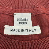 エルメス HERMES ベルト柄半袖ニットトップス 4H2825DL ブラウン シルク レディース ニット