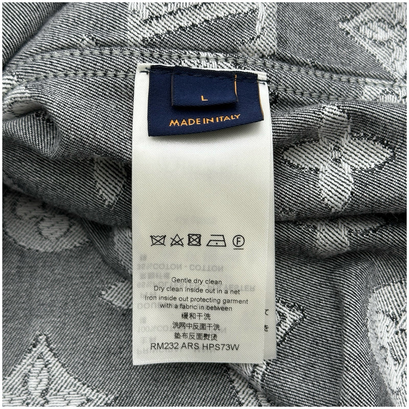 ルイ・ヴィトン LOUIS VUITTON モノグラム総柄デニム半袖シャツ HPS73W