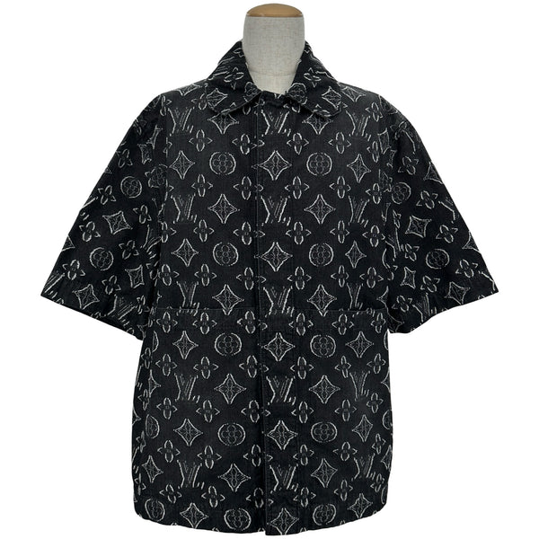 ルイ・ヴィトン LOUIS VUITTON モノグラム総柄デニム半袖シャツ HPS73W