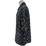 ルイ・ヴィトン LOUIS VUITTON モノグラム総柄デニム半袖シャツ HPS73W ブラック デニム メンズ 半袖シャツ