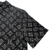 ルイ・ヴィトン LOUIS VUITTON モノグラム総柄デニム半袖シャツ HPS73W ブラック デニム メンズ 半袖シャツ