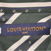 ルイ・ヴィトン LOUIS VUITTON ロゴ刺繍ストライプシルク長袖シャツ HSS15W グリーン シルク メンズ 長袖シャツ