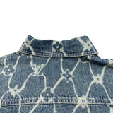 ルイ・ヴィトン LOUIS VUITTON モノグラム総柄デニム半袖シャツ HRS24W ブルー デニム メンズ 半袖シャツ