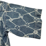 ルイ・ヴィトン LOUIS VUITTON モノグラム総柄デニム半袖シャツ HRS24W ブルー デニム メンズ 半袖シャツ