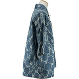 ルイ・ヴィトン LOUIS VUITTON モノグラム総柄デニム半袖シャツ HRS24W ブルー デニム メンズ 半袖シャツ