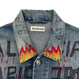 バレンシアガ BALENCIAGA グラフィティオーバーサイズデニムジャケット 530723 ブルー デニム メンズ デニムジャケット