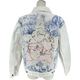 クリスチャン・ディオール Christian Dior AROUND THE WORLD デニムジャケット 042V10A3323 ホワイト デニム レディース デニムジャケット