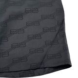 バレンシアガ BALENCIAGA BBモノグラム総柄フレアスカート 746133 ブラック レーヨン レディース スカート