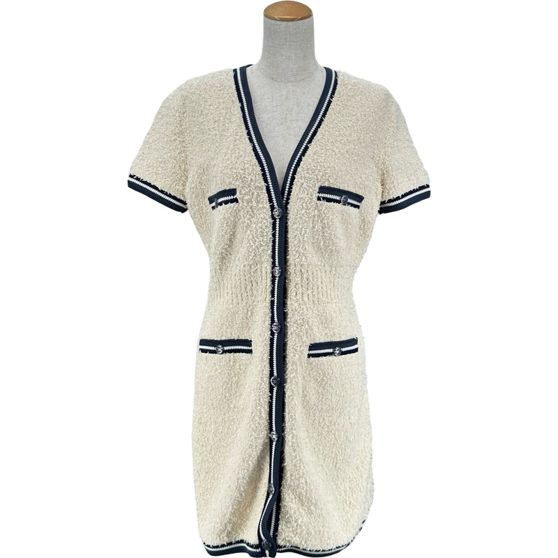 シャネル CHANEL 半袖ラメニットワンピース P60643 アイボリー
