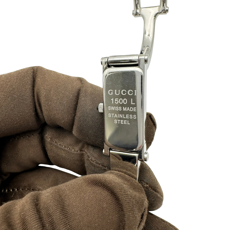 グッチ GUCCI バングルウォッチ 1500L ピンクシェル ステンレス
