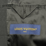 ルイ・ヴィトン LOUIS VUITTON ダミエ柄ロゴ刺繡テーラードジャケット HSJ05E ブラック ウール メンズ テーラードジャケット