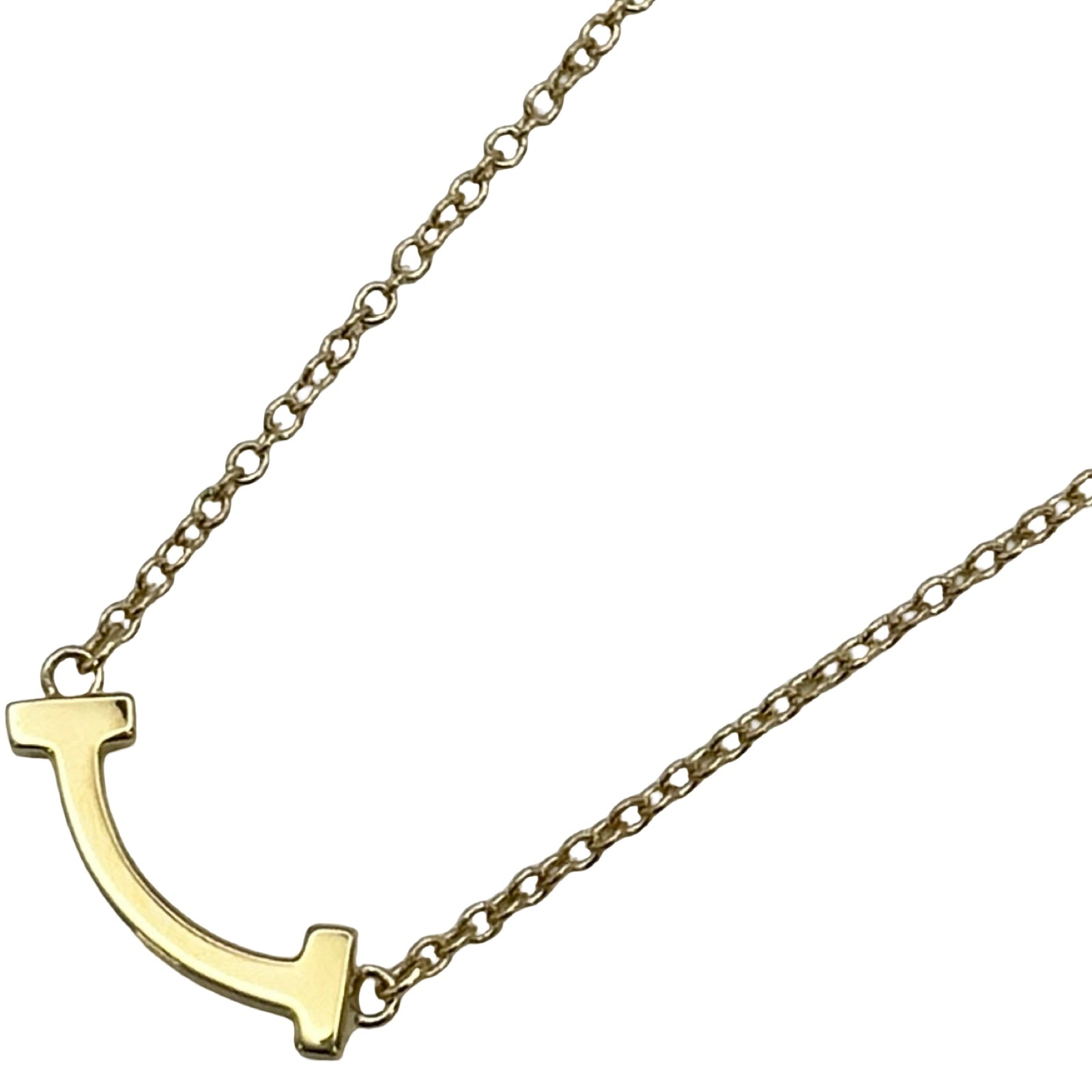 ティファニー TIFFANY＆CO Tスマイルネックレスミニ ゴールド Au750