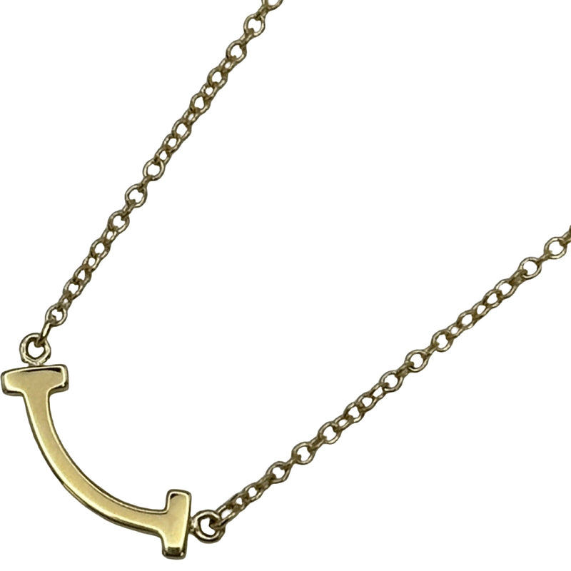 ティファニー TIFFANY＆CO Tスマイルネックレスミニ ゴールド Au750