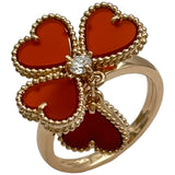 ヴァンクリーフ＆アーペル Van Cleef & Arpels スウィートアルハンブラエフイヤージュリング ピンクゴールド Au750 ガーネット ダイヤモンド ジュエリー